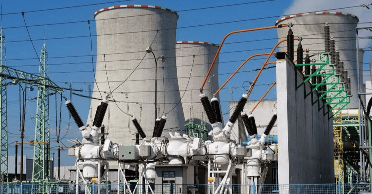 Geometric Power Plant facility in Aba, with transmission lines and industrial surroundings