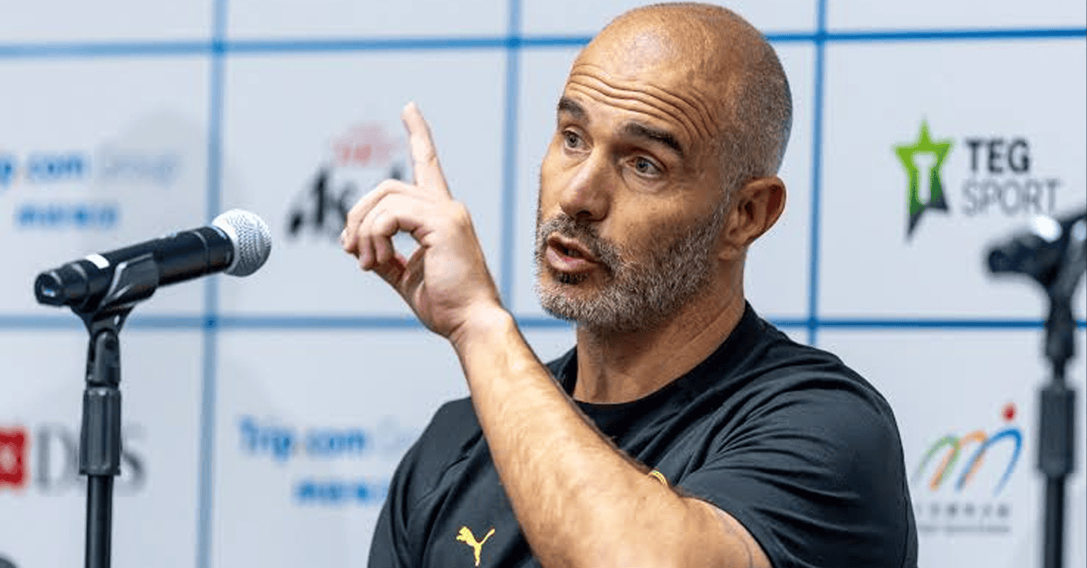 Josko Gvardiol in Manchester City kit speaking to media